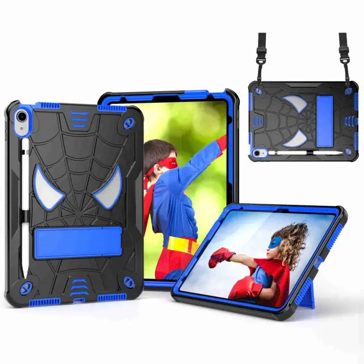 Spider Texture Silicone Hybrid PC Tablet Case with Shoulder Strap For iPad 10th Gen 10.9 2022 For iPad Pro 11 2021