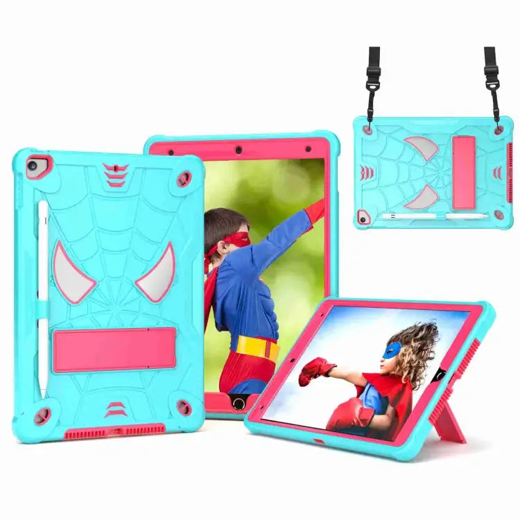 Spider Texture Silicone Hybrid PC Tablet Case with Shoulder Strap For iPad 10.2 2021 / 2020 / 2019 For iPad mini 6