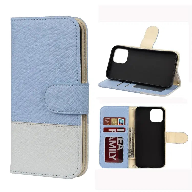 Splicing Color Horizontal Flip Leather Case with Holder & Photo Frame & Card Slots & Wallet For iPhone 12 mini