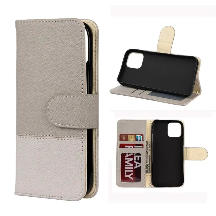 Splicing Color Horizontal Flip Leather Case with Holder & Photo Frame & Card Slots & Wallet For iPhone 12 Pro Max
