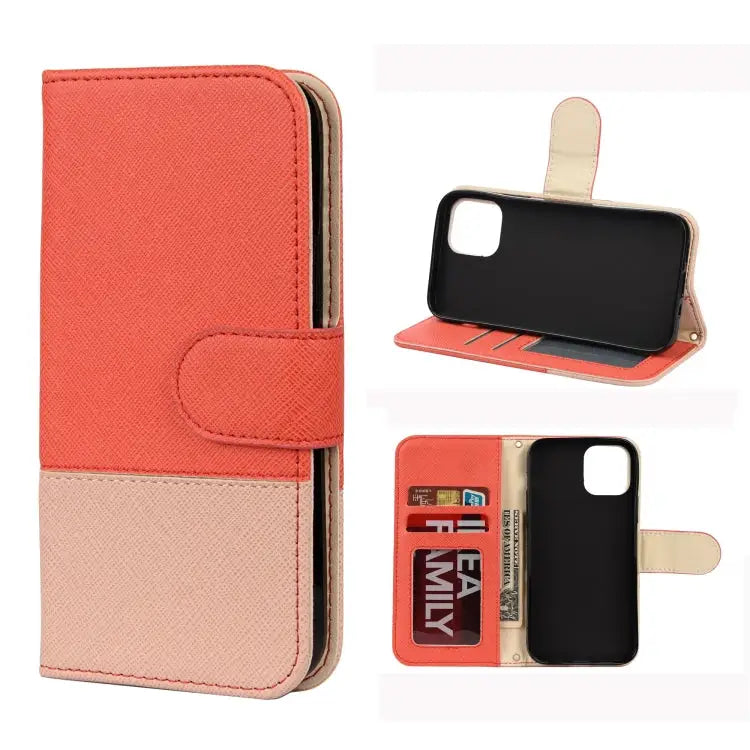 Splicing Color Horizontal Flip Leather Case with Holder & Photo Frame & Card Slots & Wallet For iPhone 12 Pro Max