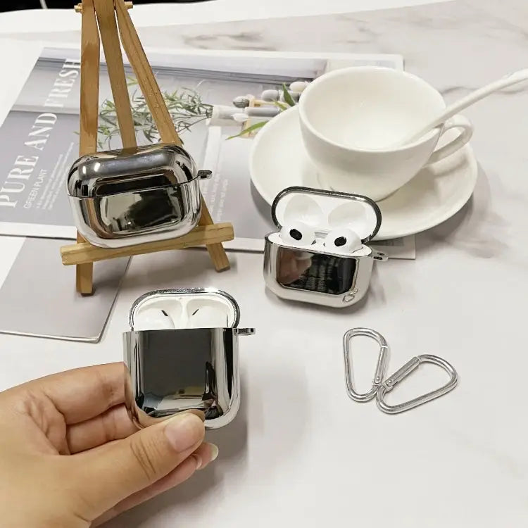 Split Electroplating TPU Earphone Protective Case with Hook For AirPods 1/2 For AirPods 3 For AirPods Pro - Apple