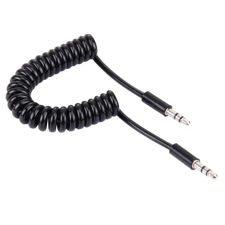 Spring Coiled 3.5mm Aux Cable Compatible with Phones Tablets Headphones MP3 Player Car/Home Stereo & More Length: 15cm