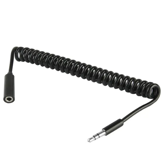 Spring Coiled 3.5mm Male to Female Aux Cable Compatible with Phones Tablets Headphones MP3 Player Car/Home Stereo &