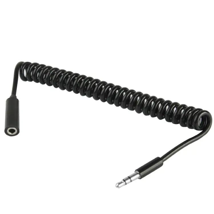 Spring Coiled 3.5mm Male to Female Aux Cable Compatible with Phones Tablets Headphones MP3 Player Car/Home Stereo &