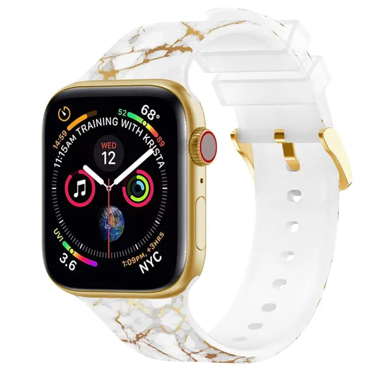 Square Buckle Color Printing Watch Band For Apple Watch Series 7 41mm / 6&SE&5&4 40mm / 3&2&1 38mm - 7 41mm / 6&SE&5&4