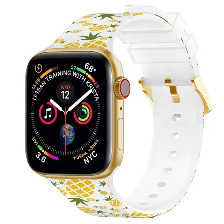 Square Buckle Color Printing Watch Band For Apple Watch Series 7 41mm / 6&SE&5&4 40mm / 3&2&1 38mm - 7 41mm / 6&SE&5&4