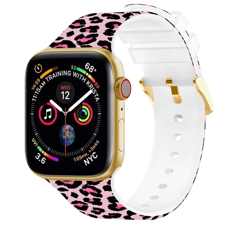 Square Buckle Color Printing Watch Band For Apple Watch Series 7 41mm / 6&SE&5&4 40mm / 3&2&1 38mm - 7 41mm / 6&SE&5&4