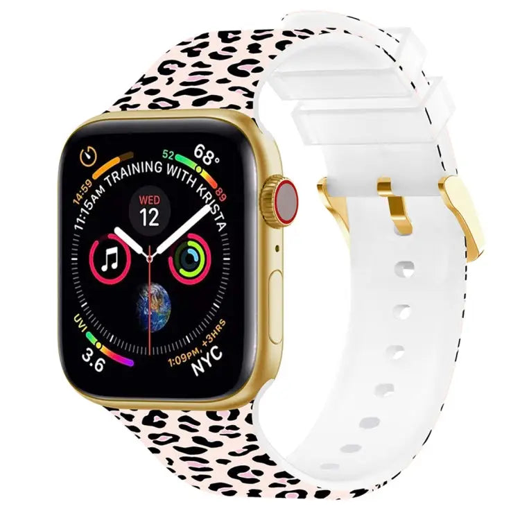Square Buckle Color Printing Watch Band For Apple Watch Series 7 41mm / 6&SE&5&4 40mm / 3&2&1 38mm - 7 41mm / 6&SE&5&4