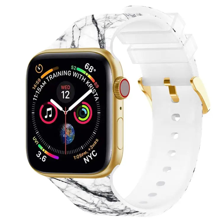 Square Buckle Color Printing Watch Band For Apple Watch Series 7 45mm / 6&SE&5&4 44mm / 3&2&1 42mm - 7 45mm / 6&SE&5&4