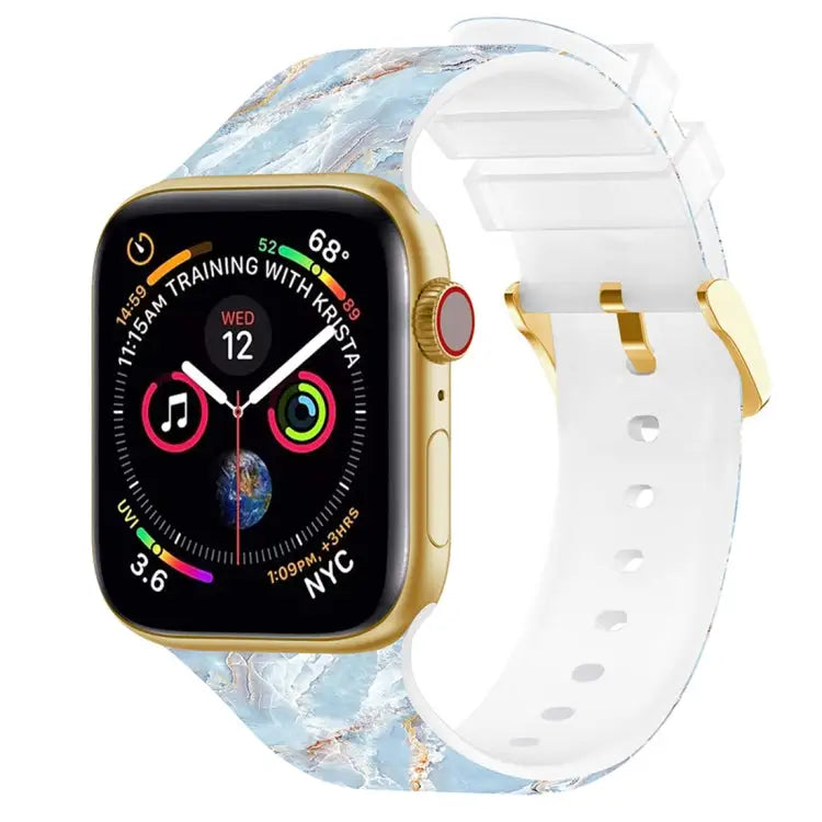Square Buckle Color Printing Watch Band For Apple Watch Series 7 45mm / 6&SE&5&4 44mm / 3&2&1 42mm - 7 45mm / 6&SE&5&4