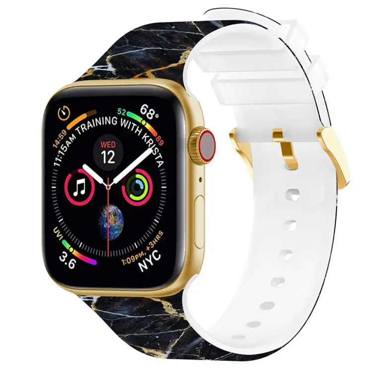 Square Buckle Color Printing Watch Band For Apple Watch Series 7 45mm / 6&SE&5&4 44mm / 3&2&1 42mm - 7 45mm / 6&SE&5&4