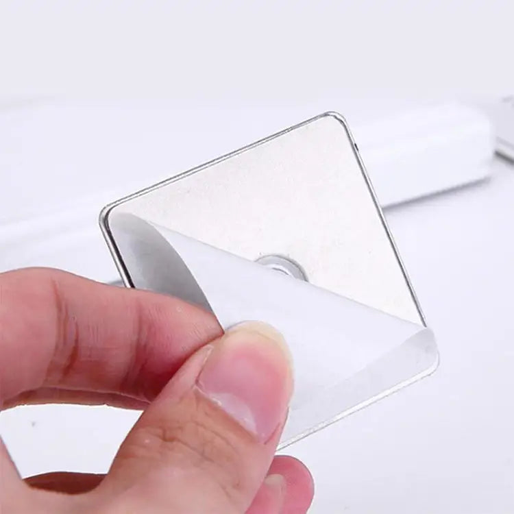 Square Stainless Steel Patch + Solid Wood Wall-mounted Headset Holder PC2920A PC2920B - PC2920A