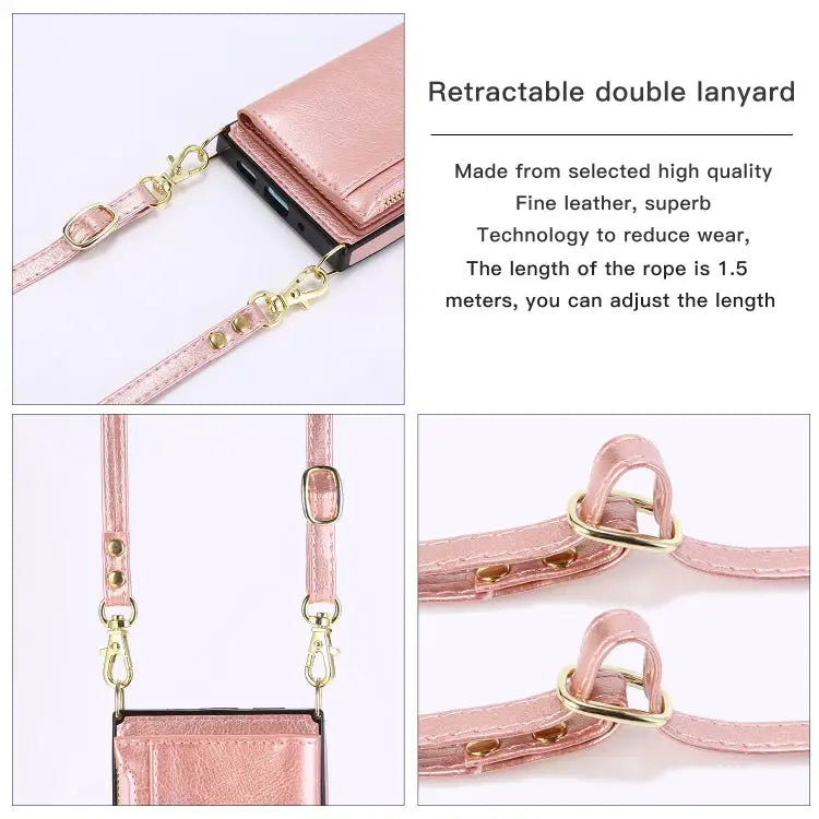Square Zipper Wallet Bag TPU + PU Back Cover Case with Holder & Card Slots & Wallet & Cross-body Strap For iPhone 8