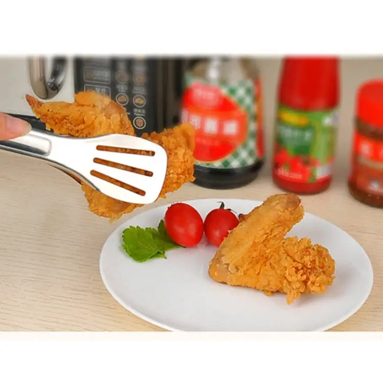 Stainless Steel Barbecue Steak Clip Tongs BBQ Roasting Shovels Leak Steak Shovel Spatula Food Clamp Bread Clips Length: