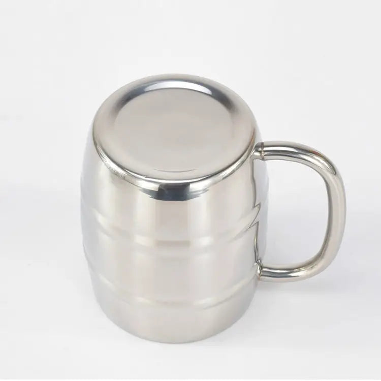 Stainless Steel Beer Cup Mugs Outdoor Camping Western Tea Coffee Cup Insulated Portable Water Cup Drinkware with Handle