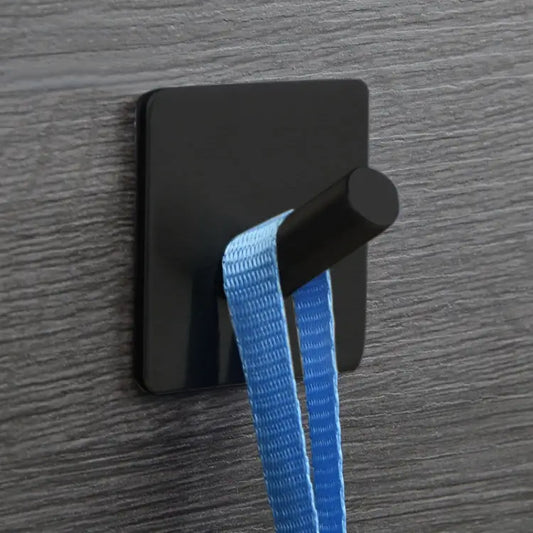 Stainless Steel Black Oblique Hook Bathroom Non-perforated Coat Rack Black Oblique Hook - Black Oblique Hook