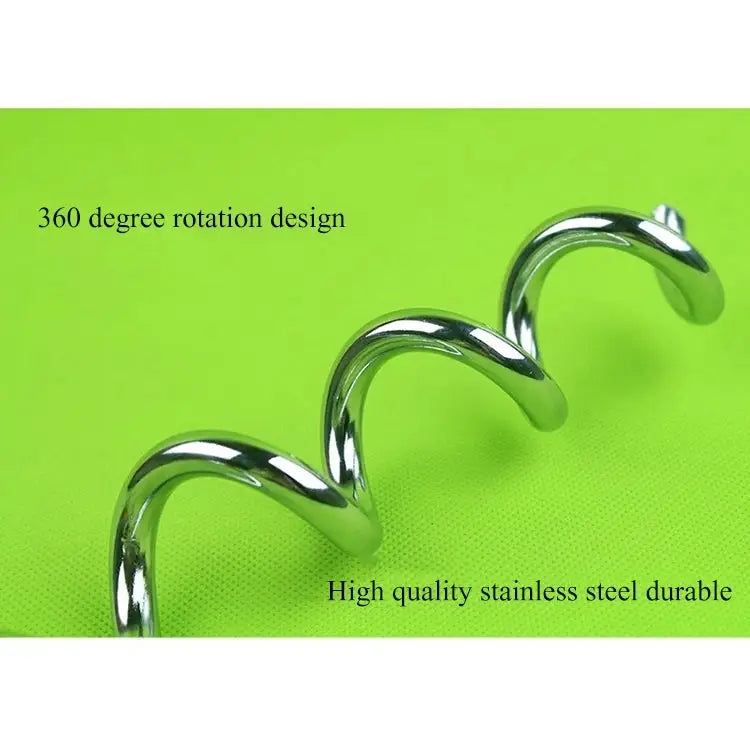 Stainless Steel Dog Spiral Tie Out 360 Degree Rotation Anti Wrap Fixed Pile Outdoor Camping Stake Size:42cm*8mm