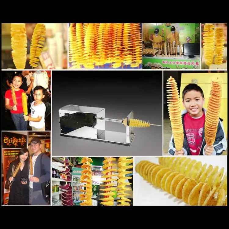 Stainless Steel Electric Tornado Potato Tower Crane EU Plug Electric - Electric