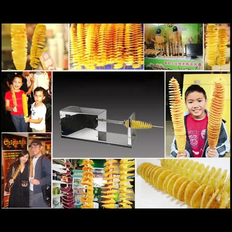 Stainless Steel Electric Tornado Potato Tower Crane EU Plug Electric - Electric