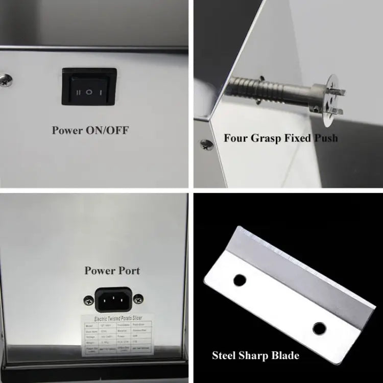 Stainless Steel Electric Tornado Potato Tower Crane EU Plug Electric - Electric
