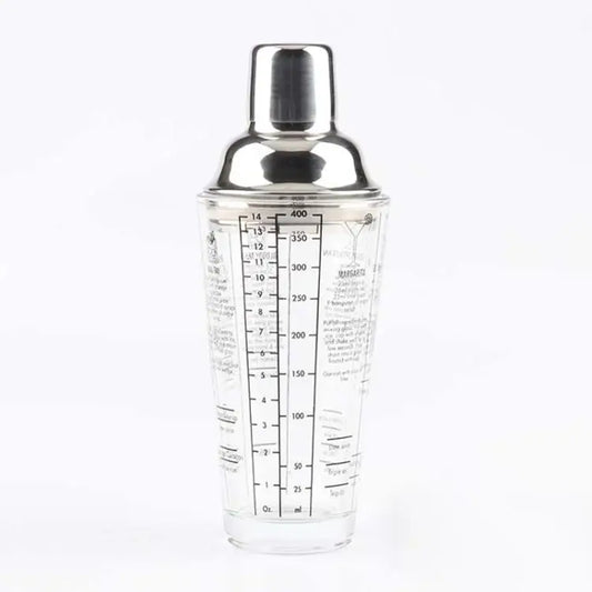 Stainless Steel Glass Cocktail Shaker Tools Milk Tea Cup with Scale Capacity: 450ml 450ml Cocktail Shaker - 450ml