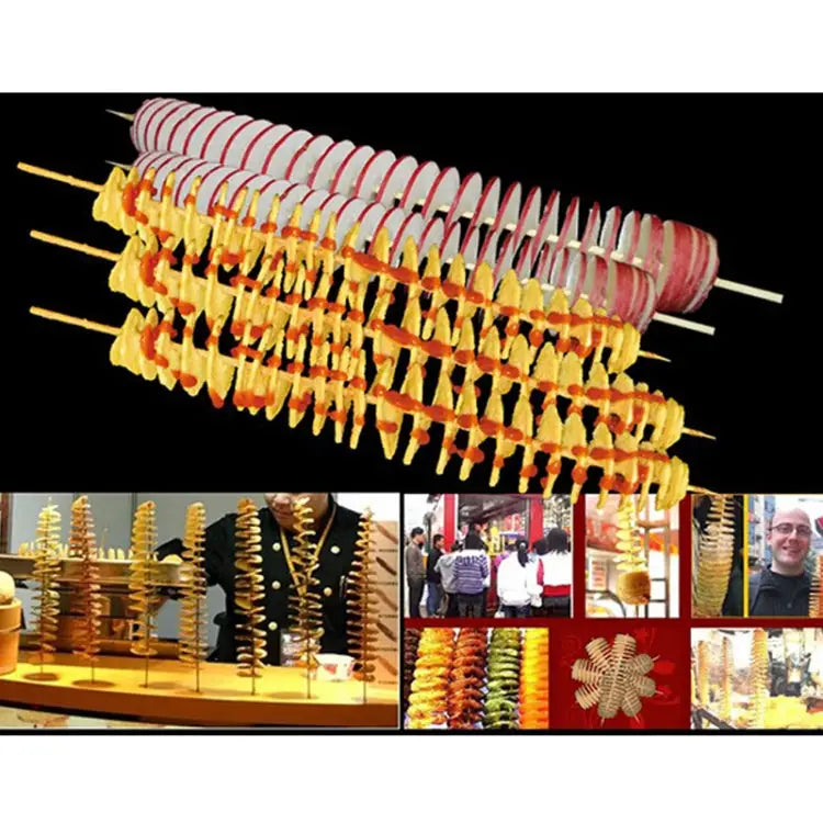Stainless Steel Manual Spiral Tornado Tower Hand Shake Potato Rotary Chips Twister Slicer Cutter Hand Shake - Hand Shake