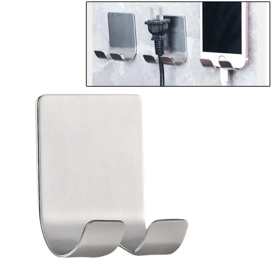 Stainless Steel Plug Power Cord Hook Bathroom Non-perforated Storage Rack Size: 61x45mm Stainless Steel Plug Power Cord