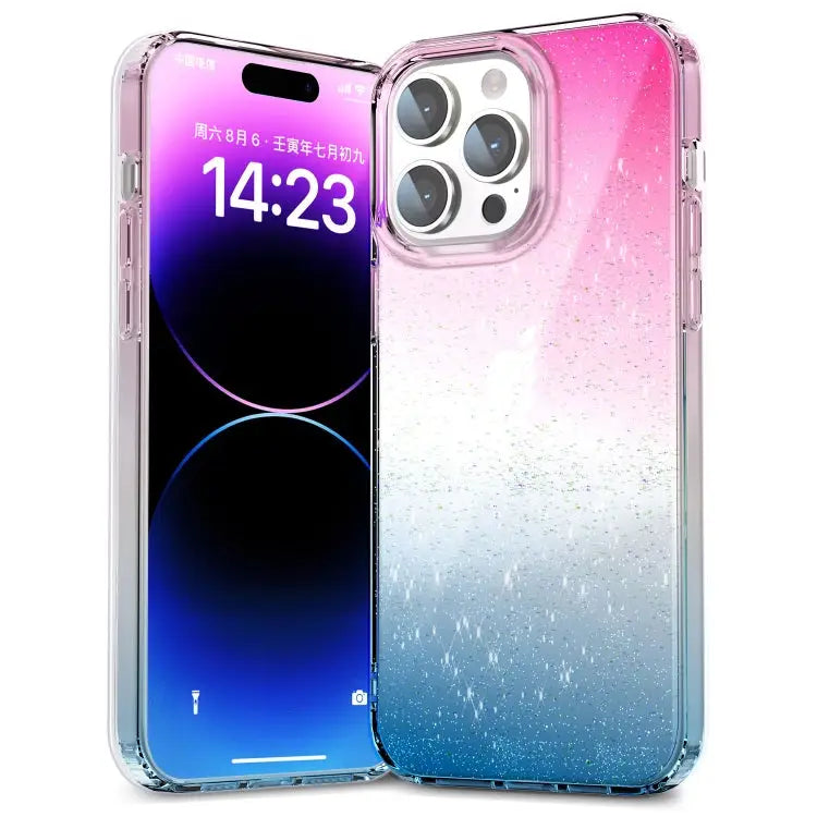 Star Gradient Phone Case - For iPhone 13 / Pink Blue