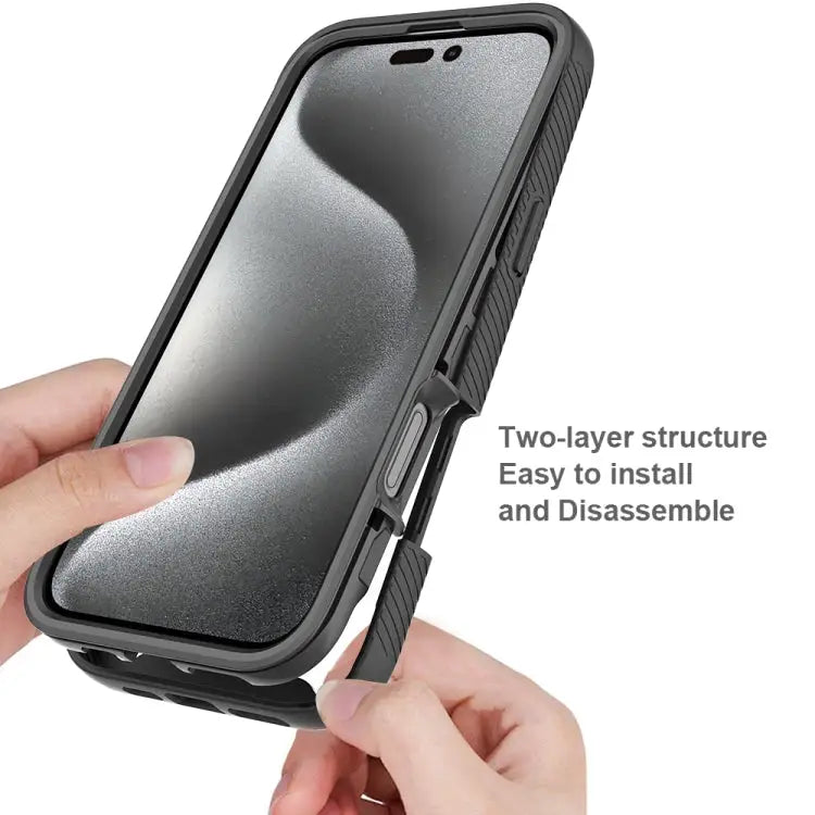 Starry Sky Solid Color Series PC + TPU Phone Case with PET Film For iPhone 16 Pro Max For iPhone 16 Pro For iPhone 16