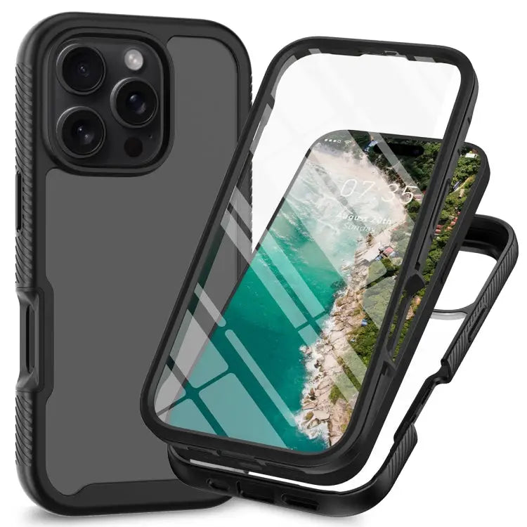 Starry Sky Solid Color Series PC + TPU Phone Case with PET Film For iPhone 16 Pro Max For iPhone 16 Pro For iPhone 16