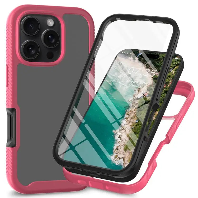 Starry Sky Solid Color Series PC + TPU Phone Case with PET Film For iPhone 16 Pro Max For iPhone 16 Pro For iPhone 16
