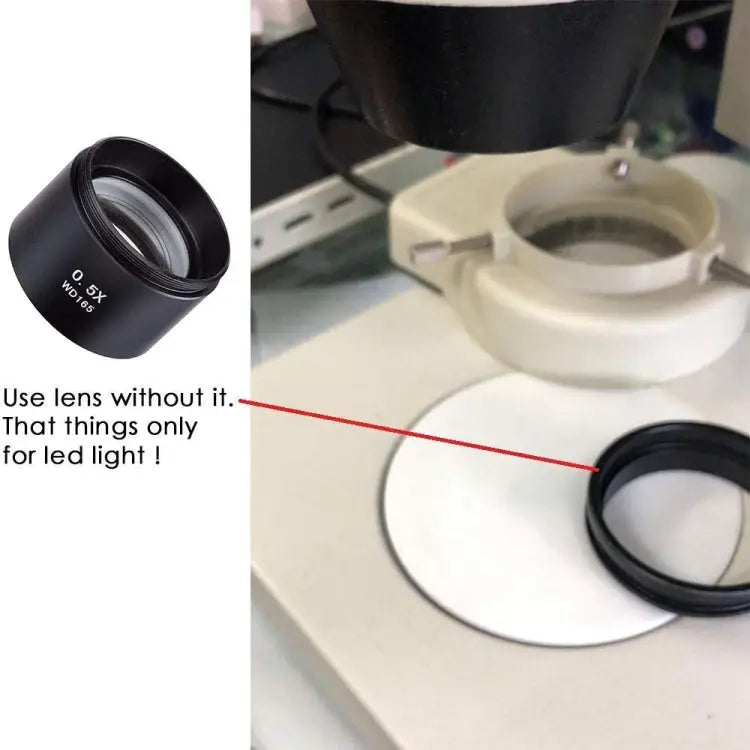 Stereo Microscopes Auxiliary Objective Lens Barlow Lens Magnifier 0.5X WD165 0.5X WD165 - 0.5X WD165