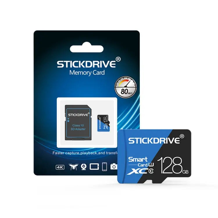 STICKDRIVE 128GB High Speed U3 Blue and Black TF(Micro SD) Memory Card 128GB - 128GB