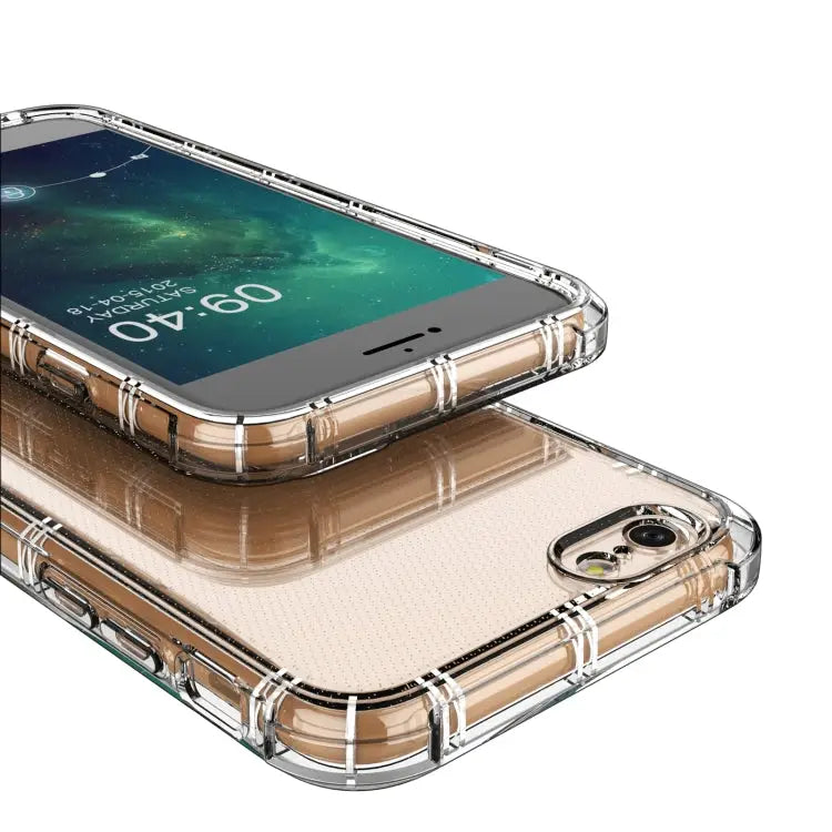 Straight Edge Dual Bone-bits Shockproof TPU Clear Case - Apple Accessories