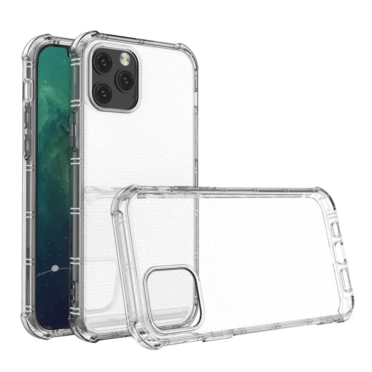 Straight Edge Dual Bone-bits Shockproof TPU Clear Case - For iPhone 12 - Apple Accessories
