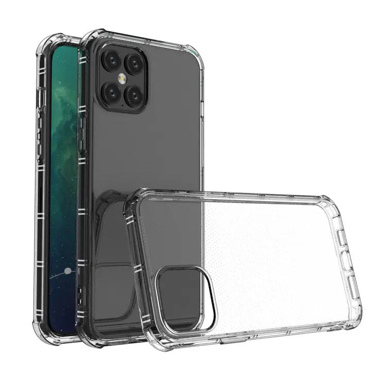 Straight Edge Dual Bone-bits Shockproof TPU Clear Case - For iPhone 12 Pro Max - Apple Accessories