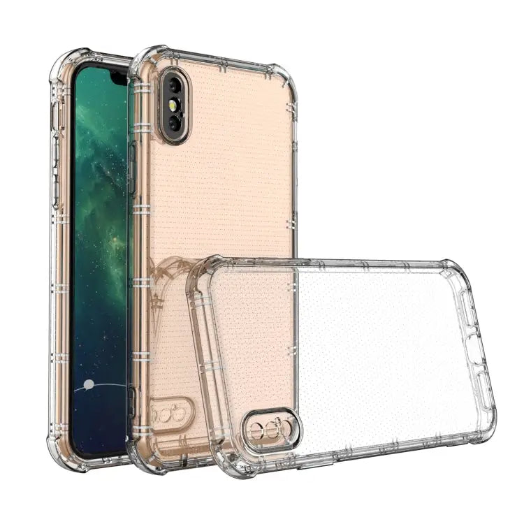 Straight Edge Dual Bone-bits Shockproof TPU Clear Case - For iPhone X / XS - Apple Accessories