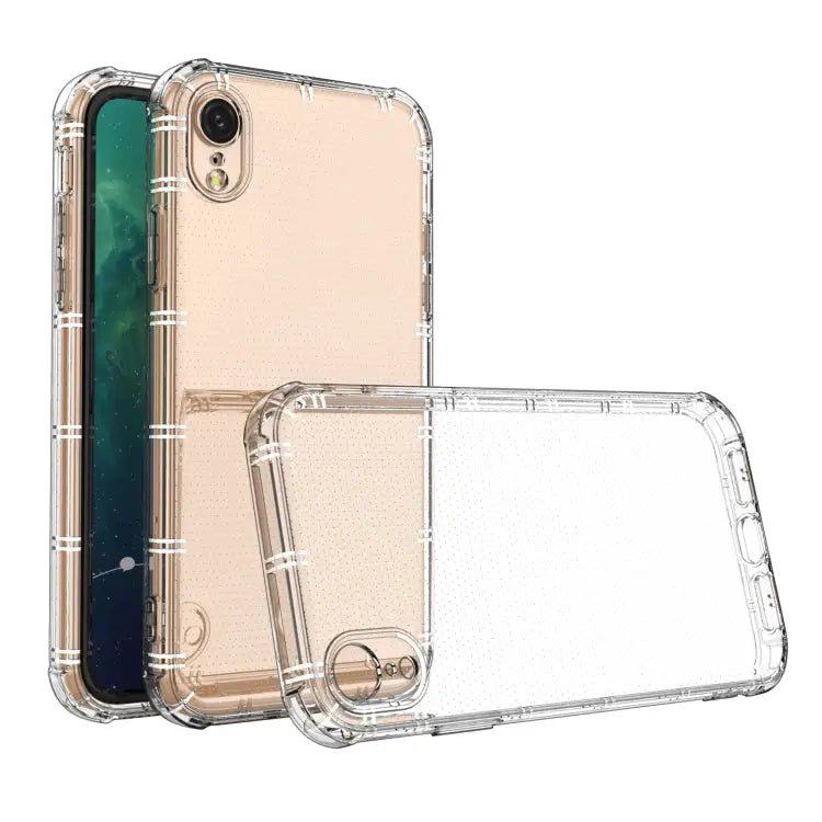 Straight Edge Dual Bone-bits Shockproof TPU Clear Case - For iPhone XR - Apple Accessories
