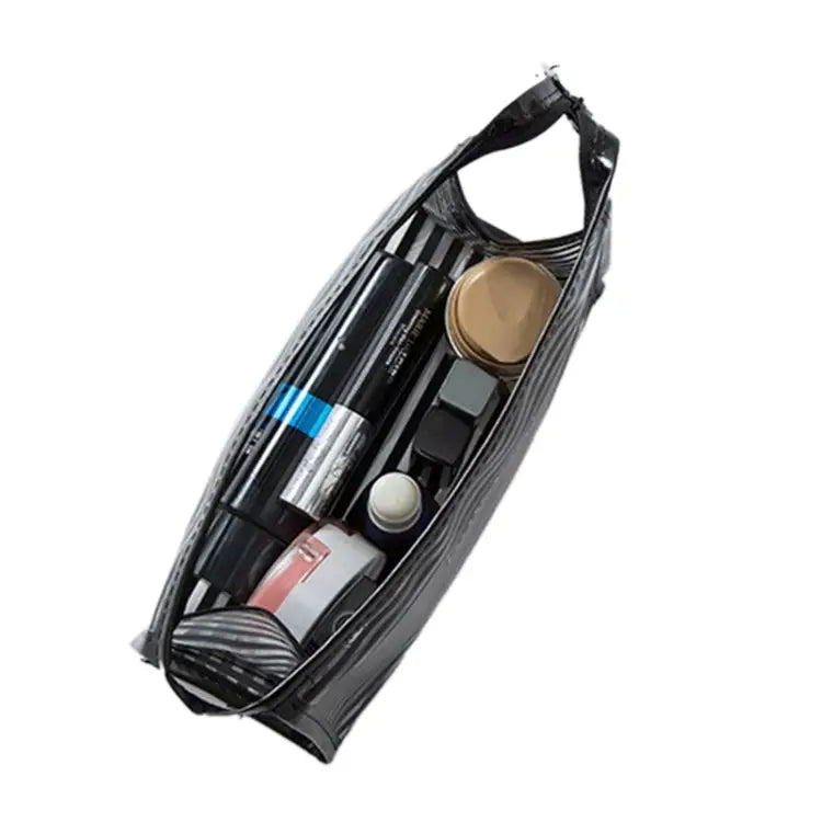 Stripe Style Portable Travel Cosmetic Organizer Bag Size: 23*14*9cm Random Color Delivery Stripe Style Cosmetic