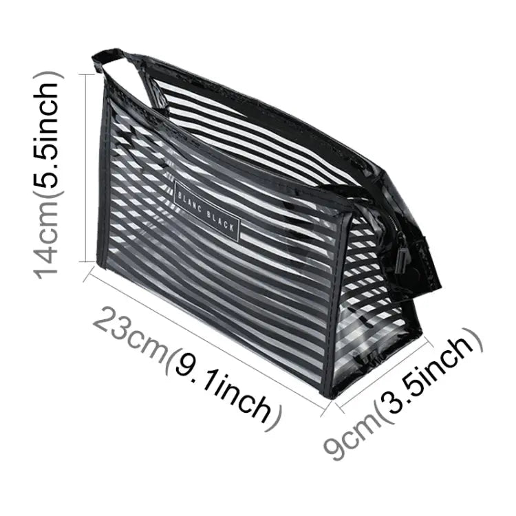 Stripe Style Portable Travel Cosmetic Organizer Bag Size: 23*14*9cm Random Color Delivery Stripe Style Cosmetic
