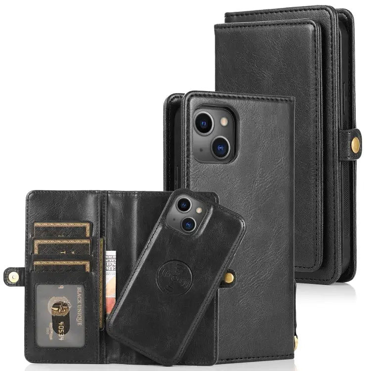 Strong Magnetic Detachable Horizontal Flip Leather Case with Card Slots & Wallet For iPhone 13 For iPhone 13 Mini
