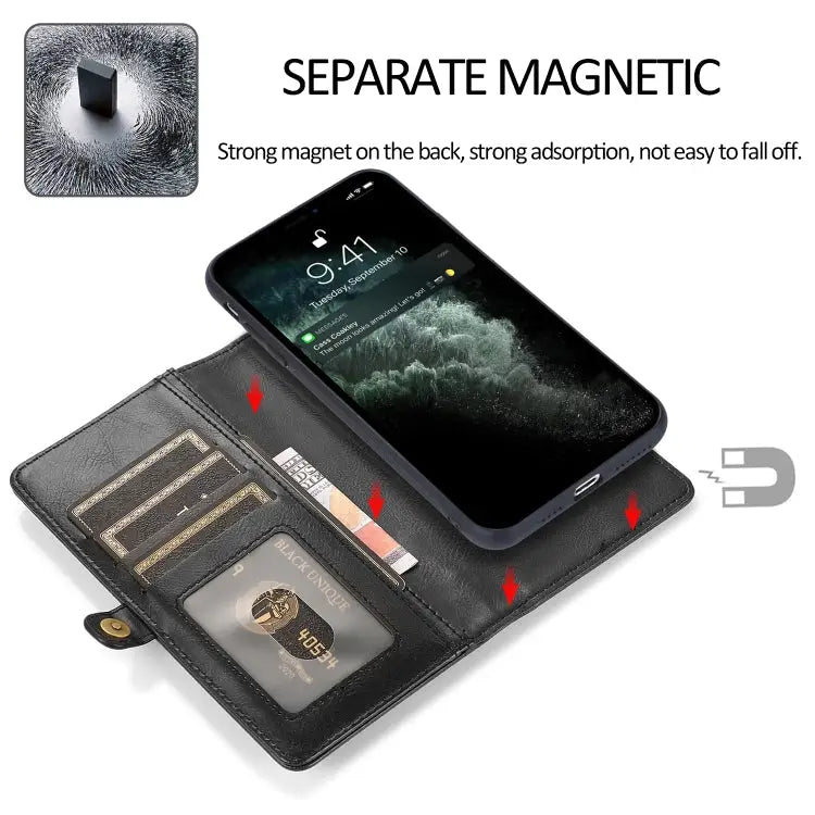 Strong Magnetic Detachable Horizontal Flip Leather Case with Card Slots & Wallet For iPhone 13 For iPhone 13 Mini