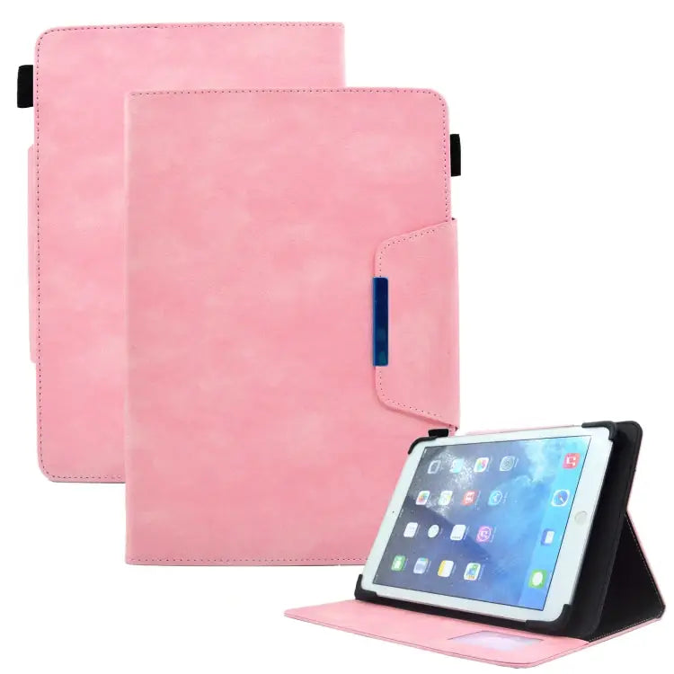 Suede Cross Texture Magnetic Clasp Leather Tablet Case For 7 inch For 8 inch For 10 inch - For 7 inch / Pink - Mobile
