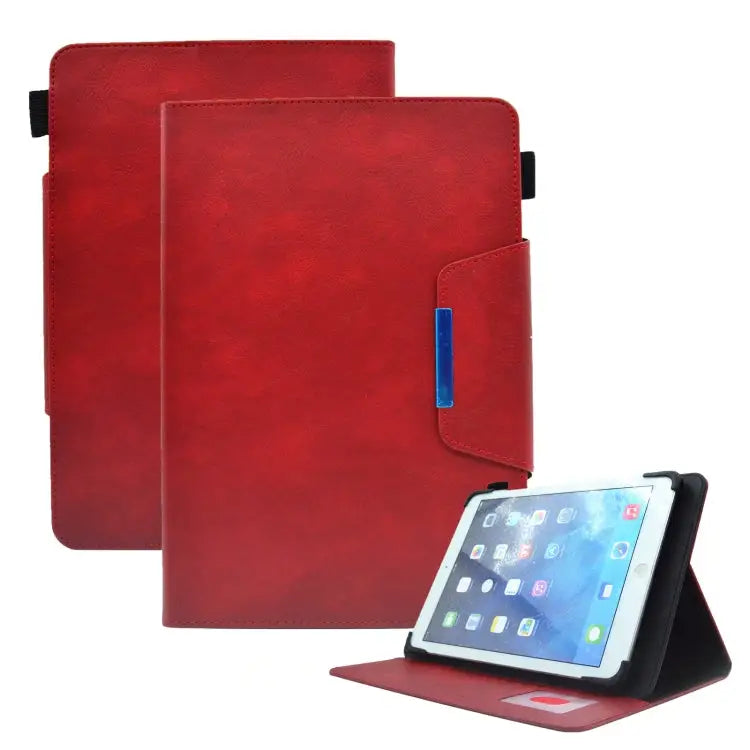 Suede Cross Texture Magnetic Clasp Leather Tablet Case For 7 inch For 8 inch For 10 inch - For 10 inch / Red - Mobile