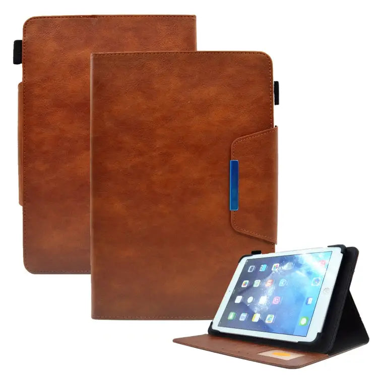 Suede Cross Texture Magnetic Clasp Leather Tablet Case For 7 inch For 8 inch For 10 inch - For 10 inch / Brown - Mobile