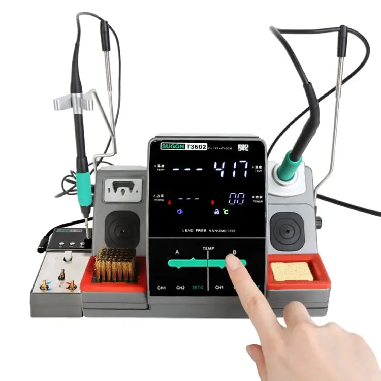 SUGON T3602 110V 240W Dual Station Nano Electric Soldering Station with Double Handle US Plug T3602 US Plug - T3602,