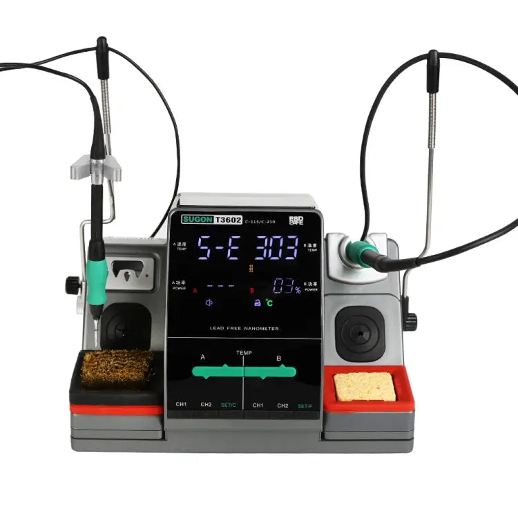 SUGON T3602 110V 240W Dual Station Nano Electric Soldering Station with Double Handle US Plug T3602 US Plug - T3602,