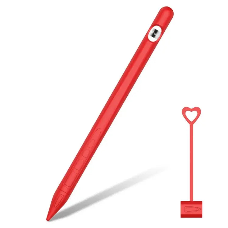 Suitable For Apple Pencil1 Generation StylusTouch Pen Silicone Protective Cover Pen Cap - Red - Apple Accessories