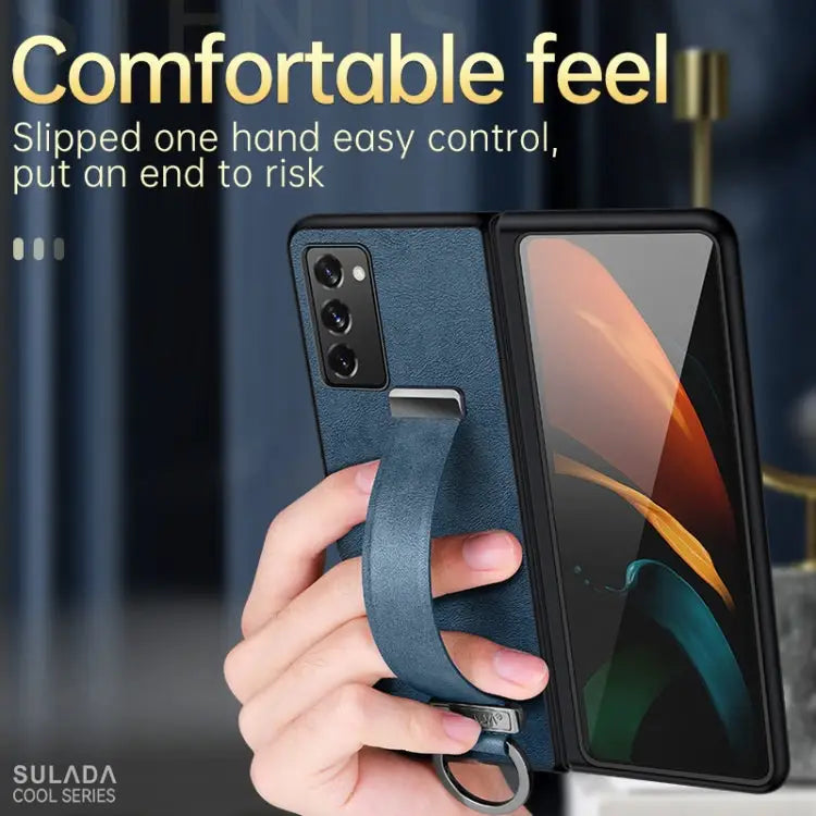 SULADA Cool Series PC + Leather Texture Skin Feel Shockproof Phone Case For Samsung Galaxy Z Fold2 For Samsung Galaxy Z